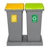 Kosz FLAP BIN 53L szary / pokrywa zielona SZKŁO